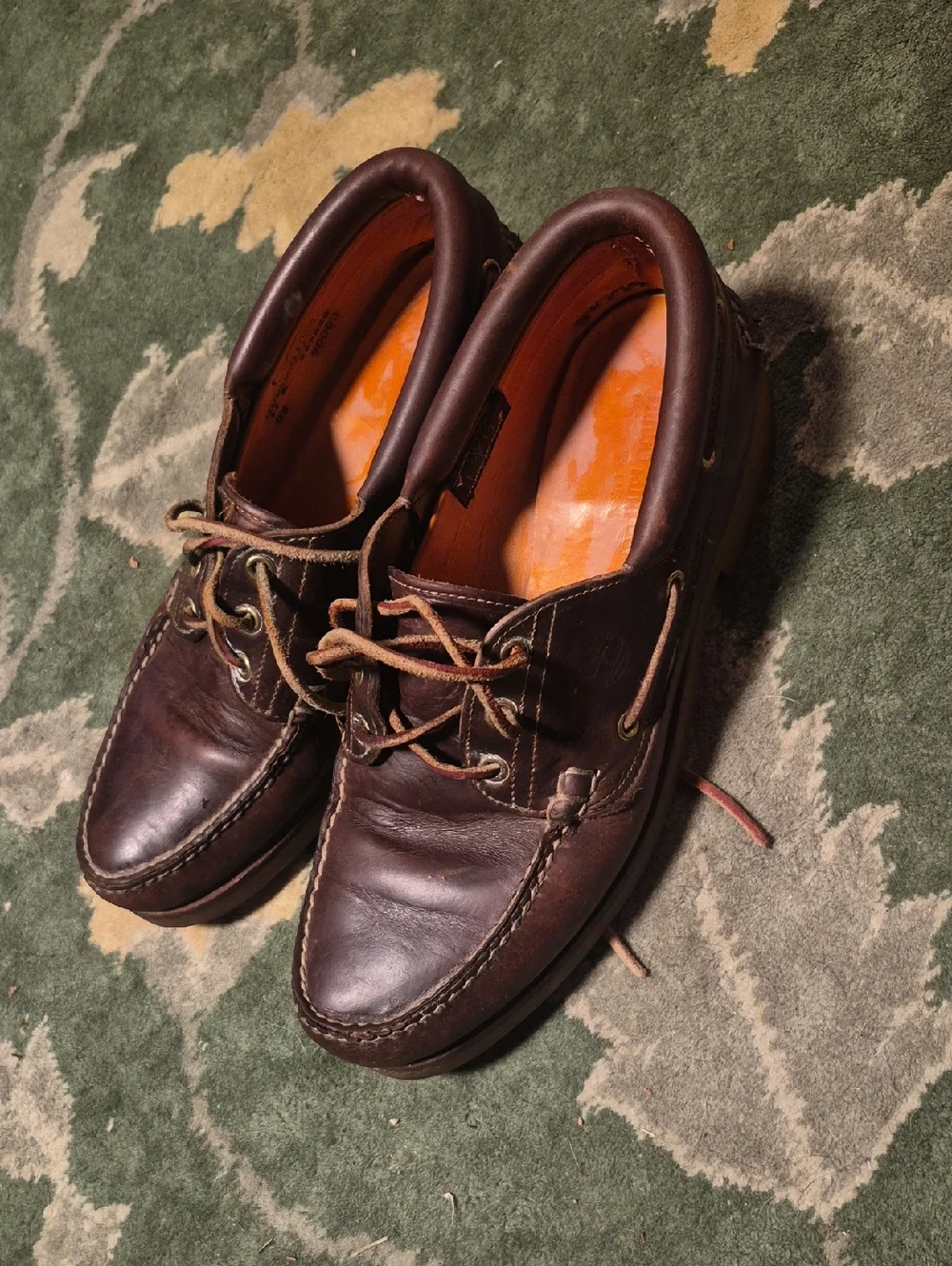 Timberland Dark Brown Leather Moc Toe Boat Shoes